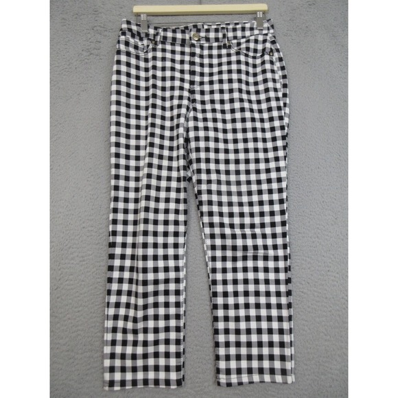 Chico's Pants - Chicos Preppy Pants Women 6 Chicos 0.5 Black White Gingham Cottagecore Casual